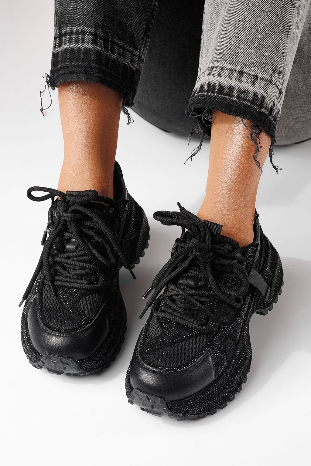 Adidasi dama negri din material textil Cezara #24054