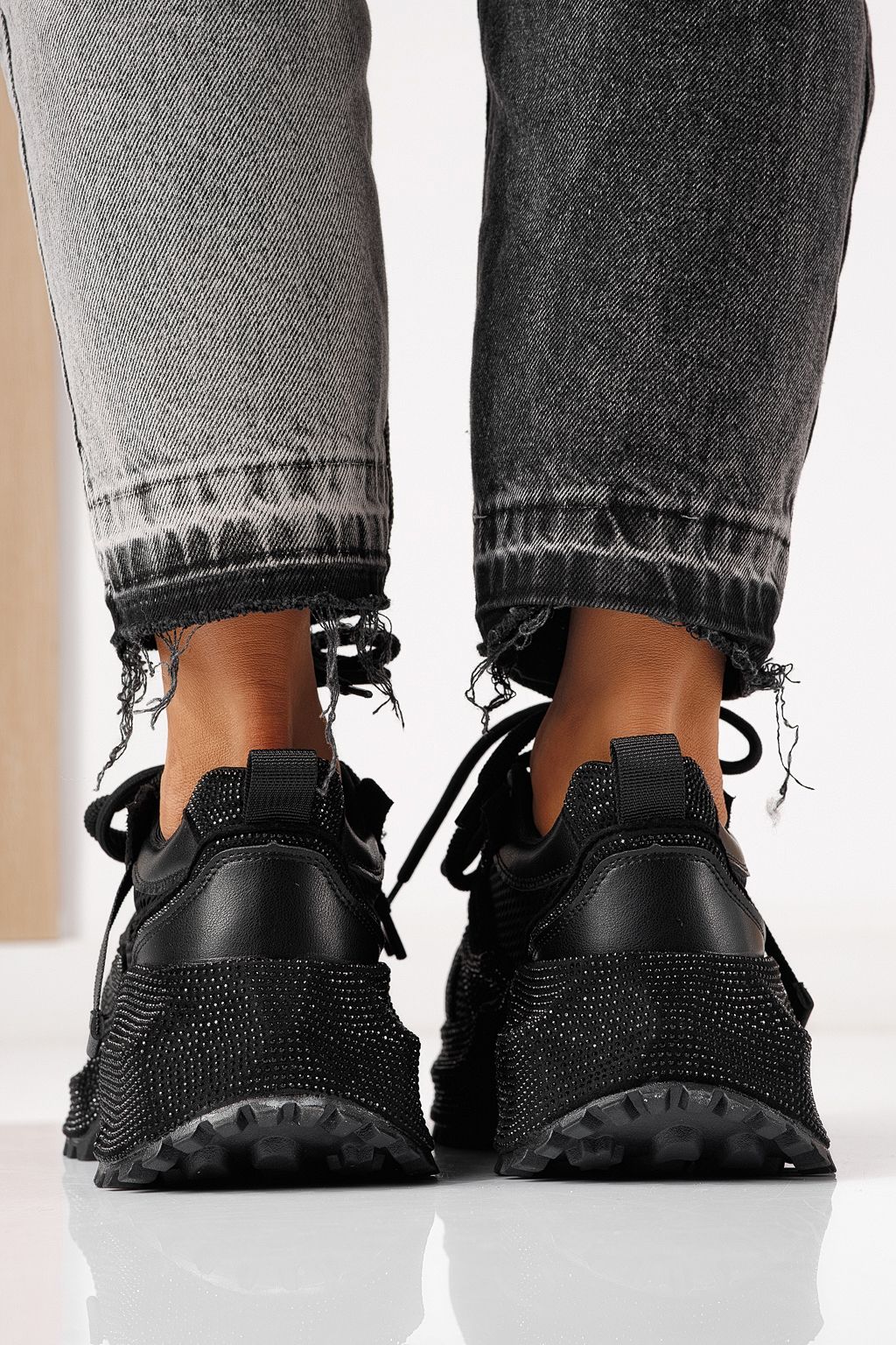 Adidasi dama negri din material textil Cezara #24054