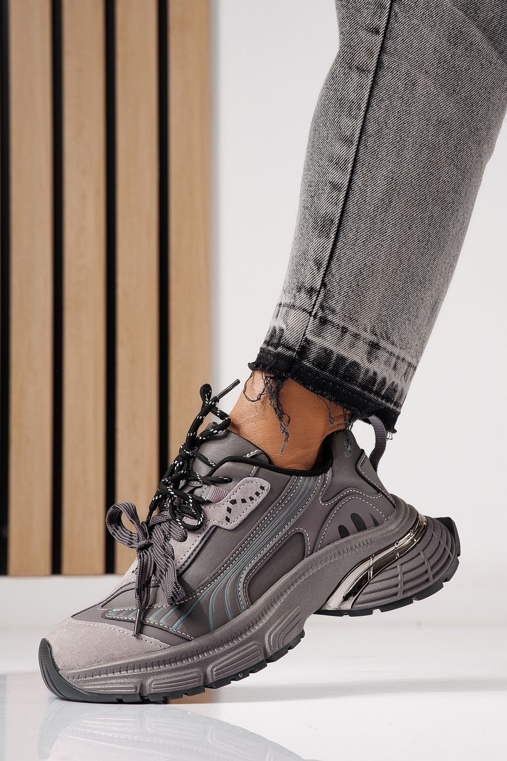 Adidasi dama mov din piele ecologica Denisa #24072