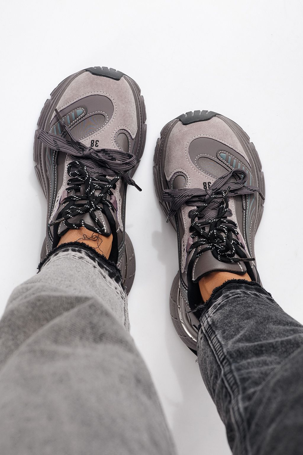 Adidasi dama mov din piele ecologica Denisa #24072