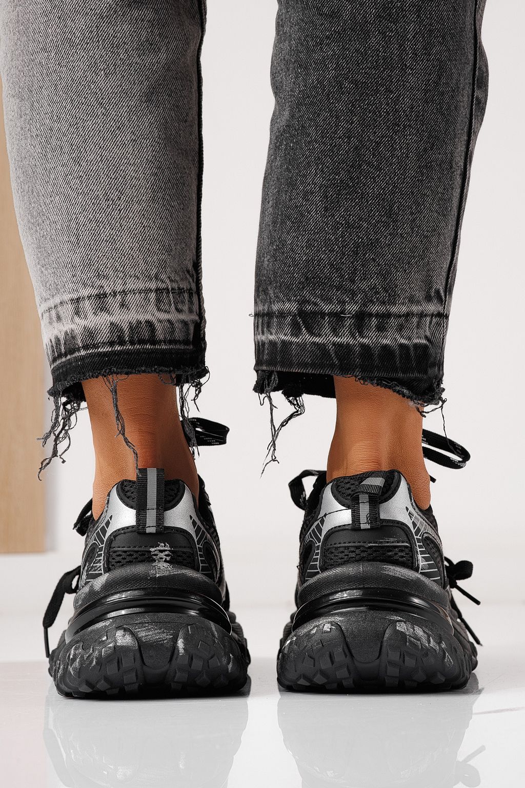 Adidasi dama negri din material textil Laura #24145