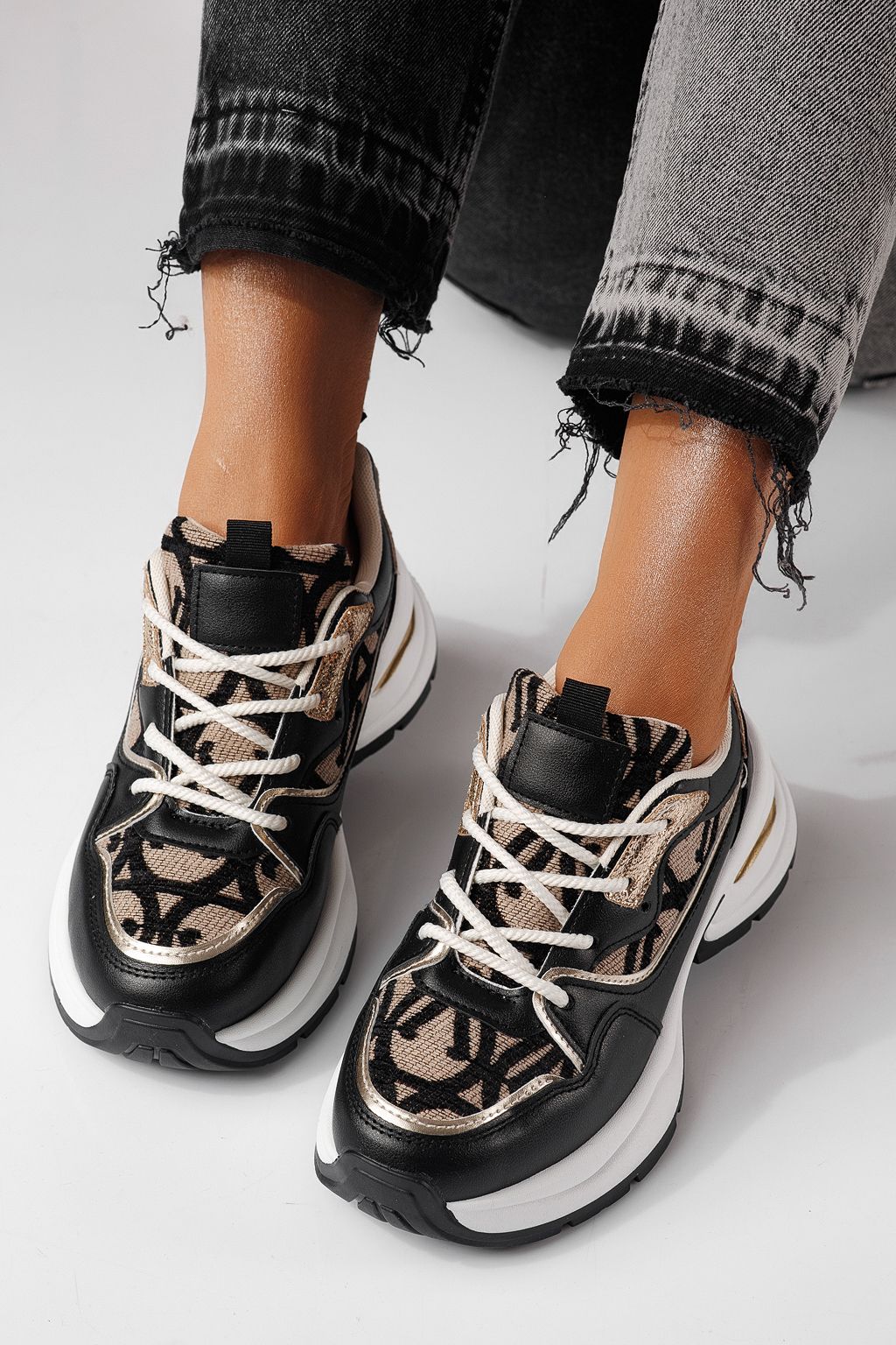 Adidasi dama negri din piele ecologica Karla #24134