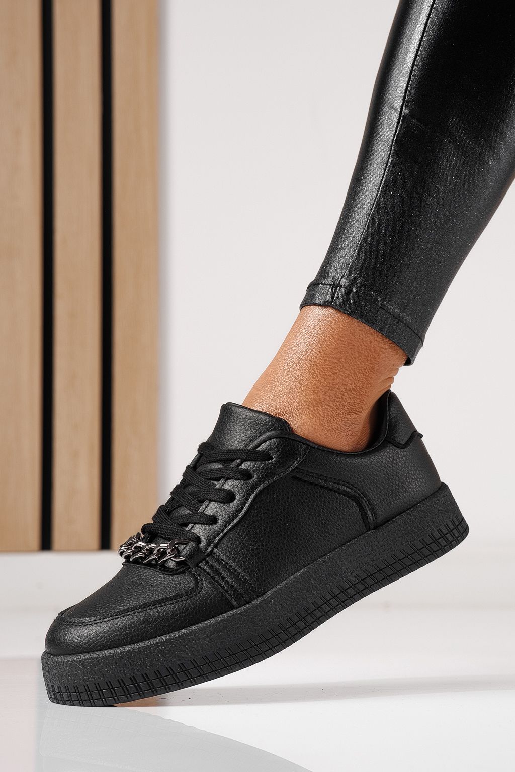 Adidasi dama negri din piele ecologica Olivia #24169