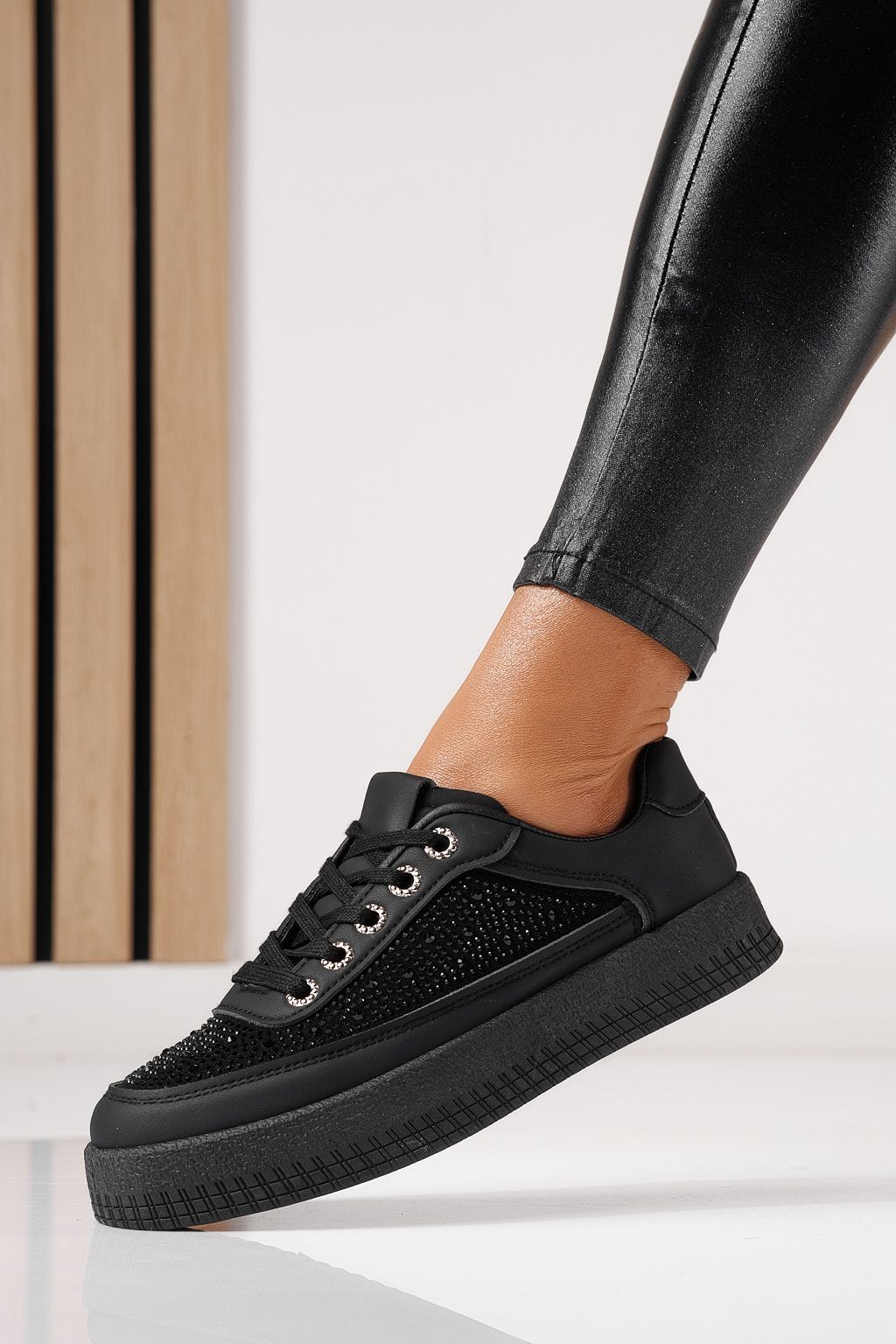 Adidasi dama negri din piele ecologica Rania #24177