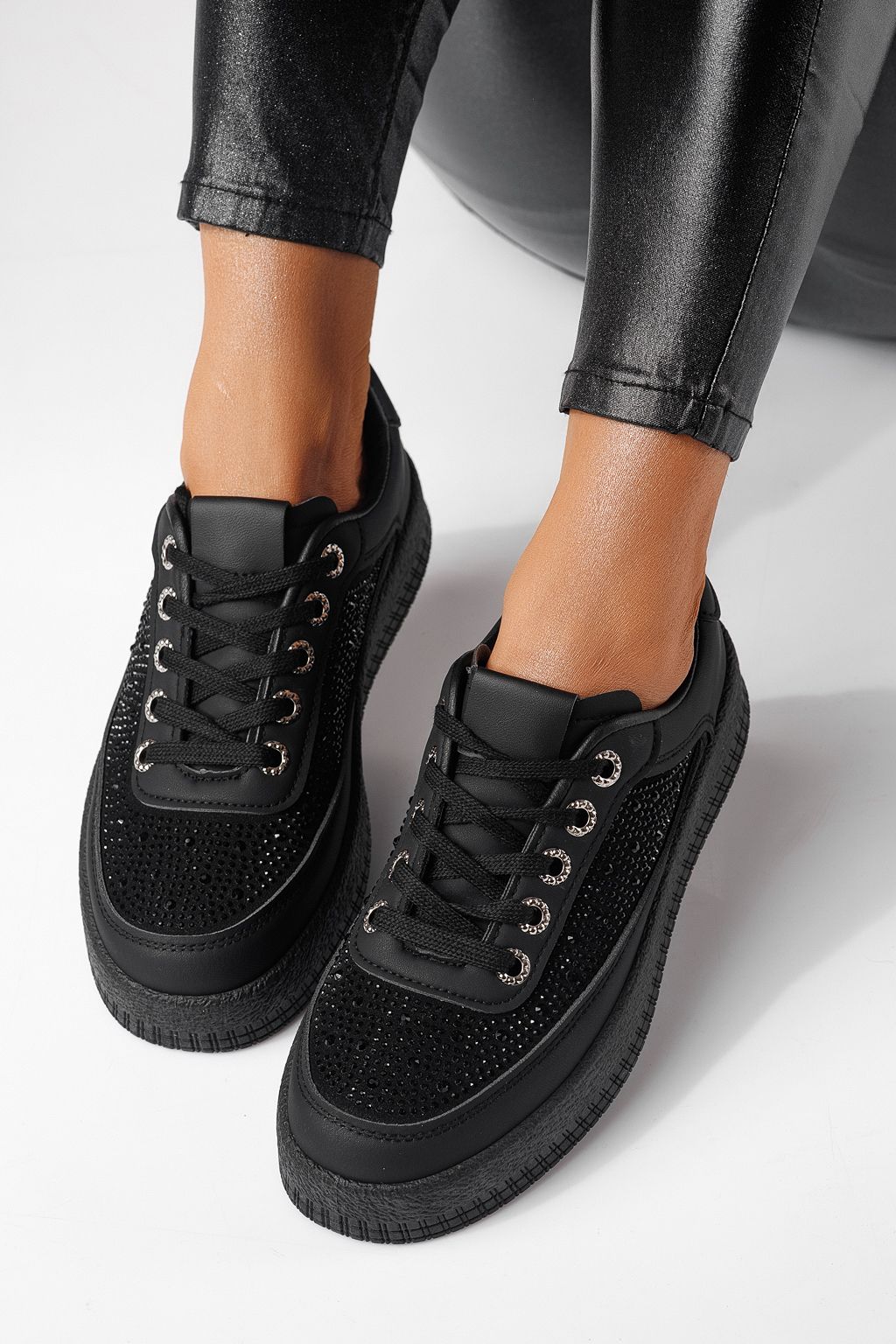 Adidasi dama negri din piele ecologica Rania #24177