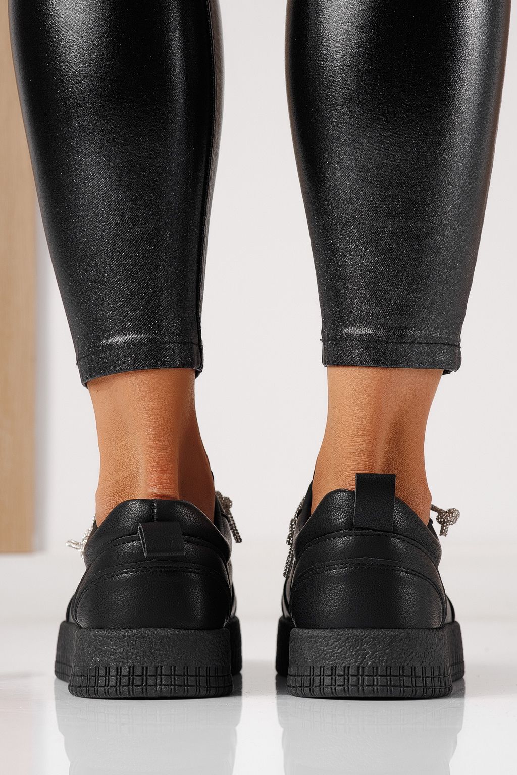 Adidasi dama negri din piele ecologica Nicole #24165