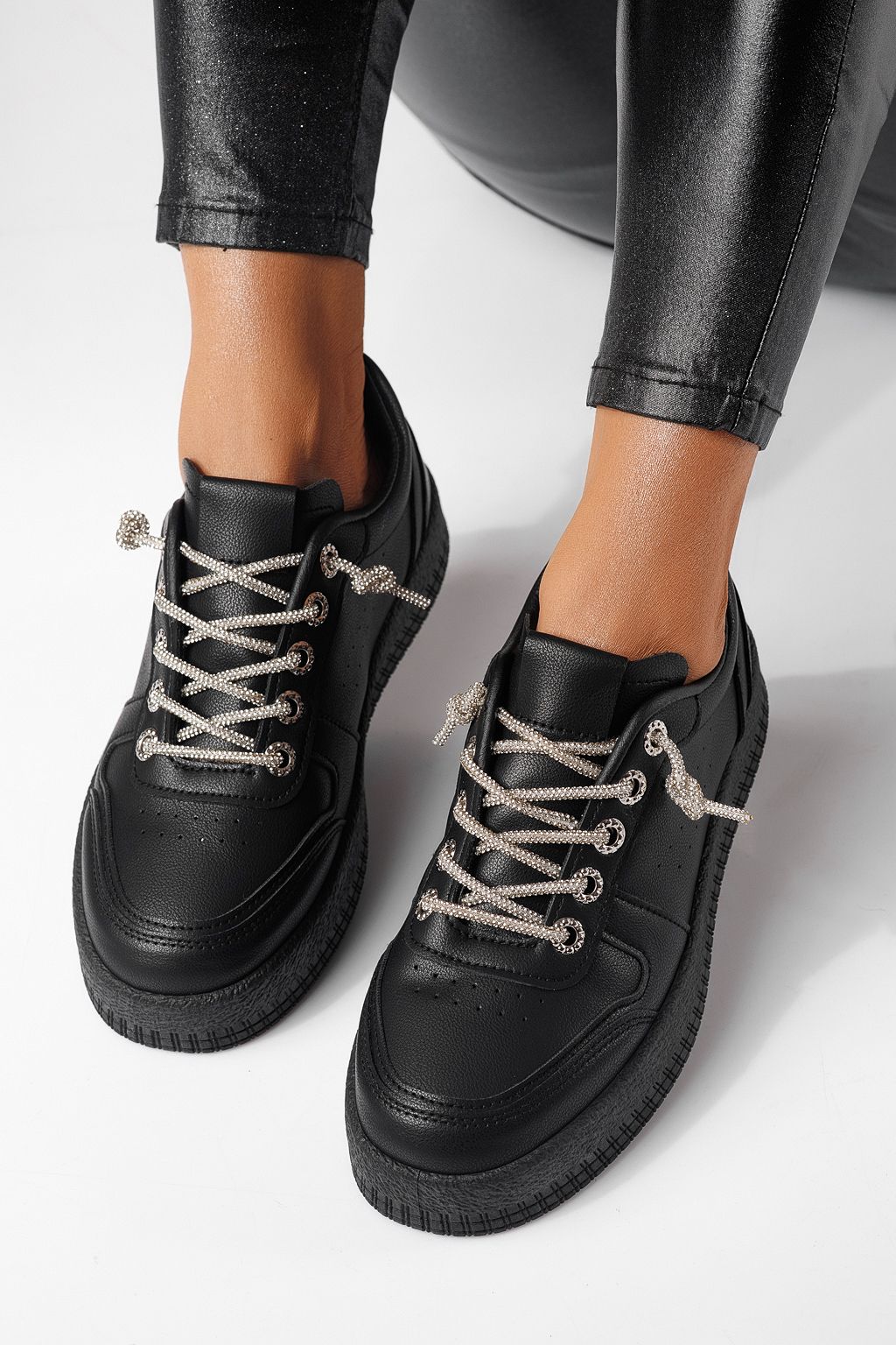 Adidasi dama negri din piele ecologica Nicole #24165