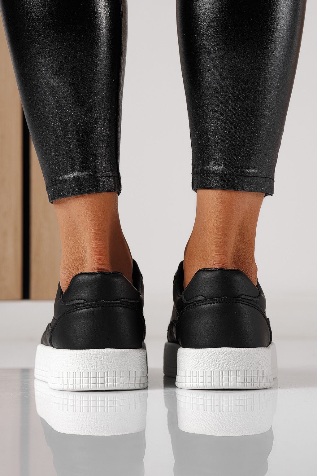 Adidasi dama negri din piele ecologica Nadia #24160