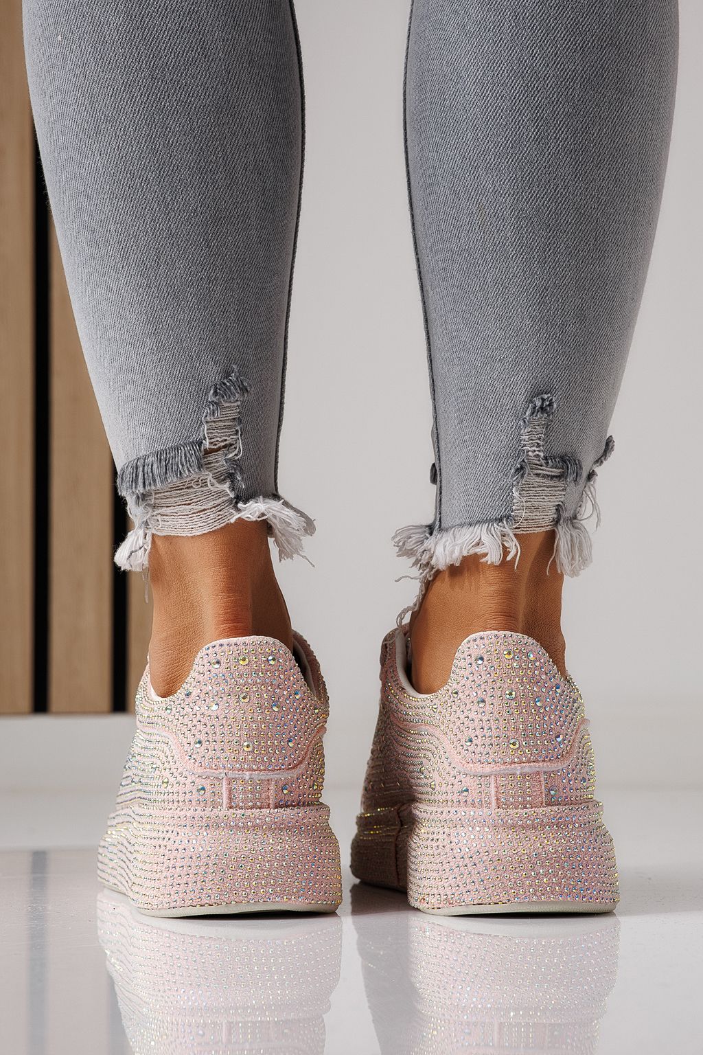 Adidasi dama roz din material textil Alexia #24006