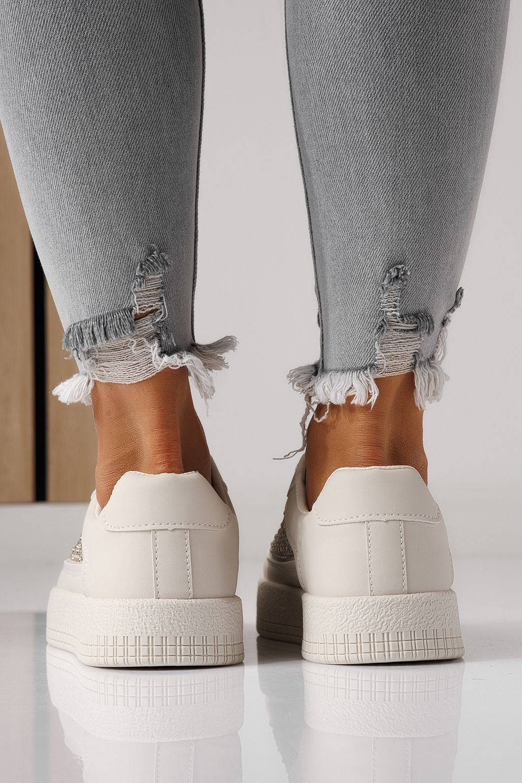 Adidasi dama bej din piele ecologica Rania #24175