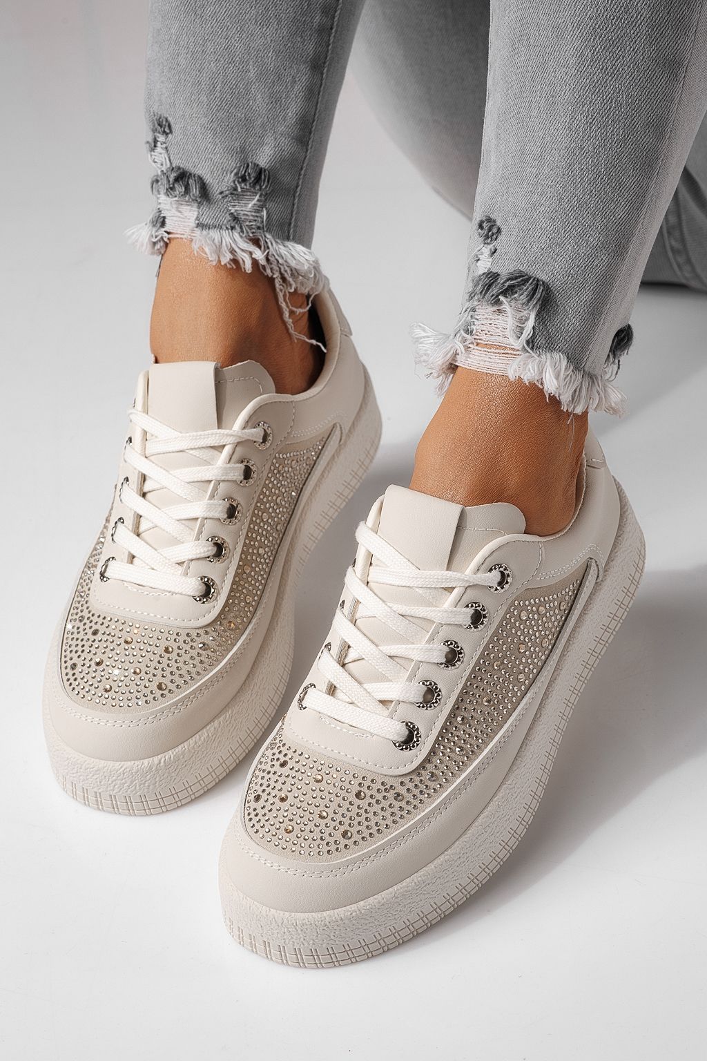 Adidasi dama bej din piele ecologica Rania #24175