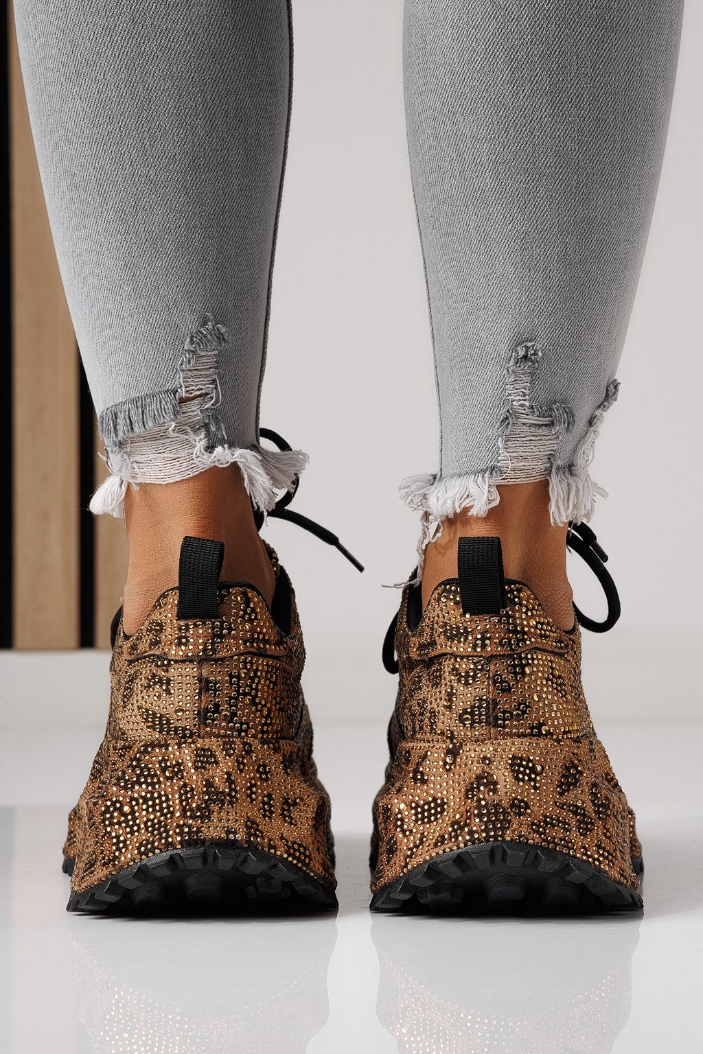 Adidasi dama leopard din piele ecologica intoarsa Izabela #24119