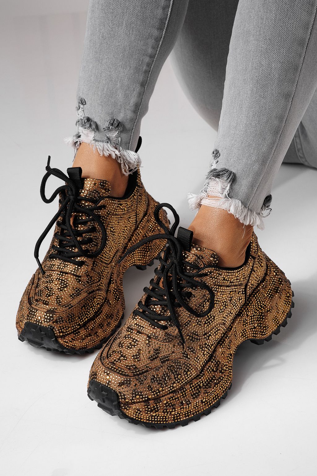 Adidasi dama leopard din piele ecologica intoarsa Izabela #24119