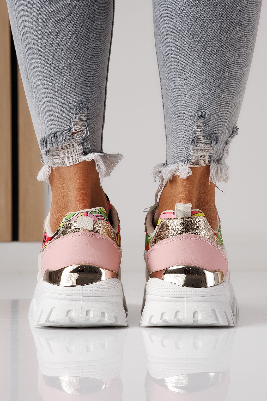 Adidasi dama roz din piele ecologica Jasmine #24132