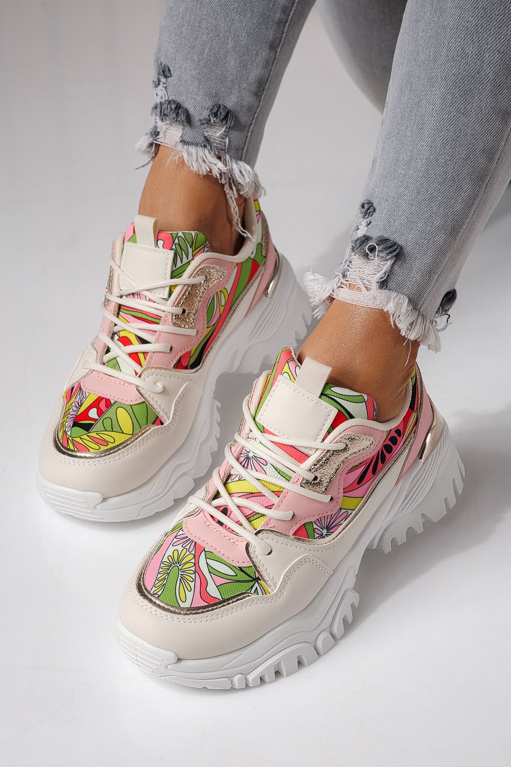 Adidasi dama roz din piele ecologica Jasmine #24132