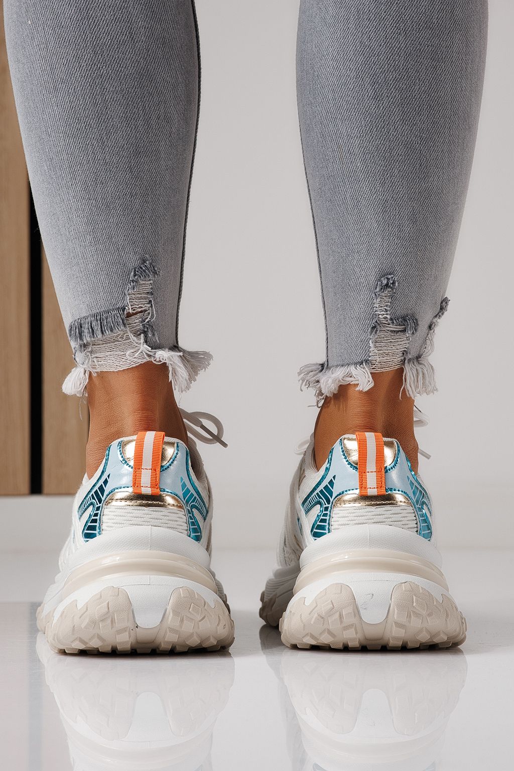 Adidasi dama albi din material textil Jullya #24128