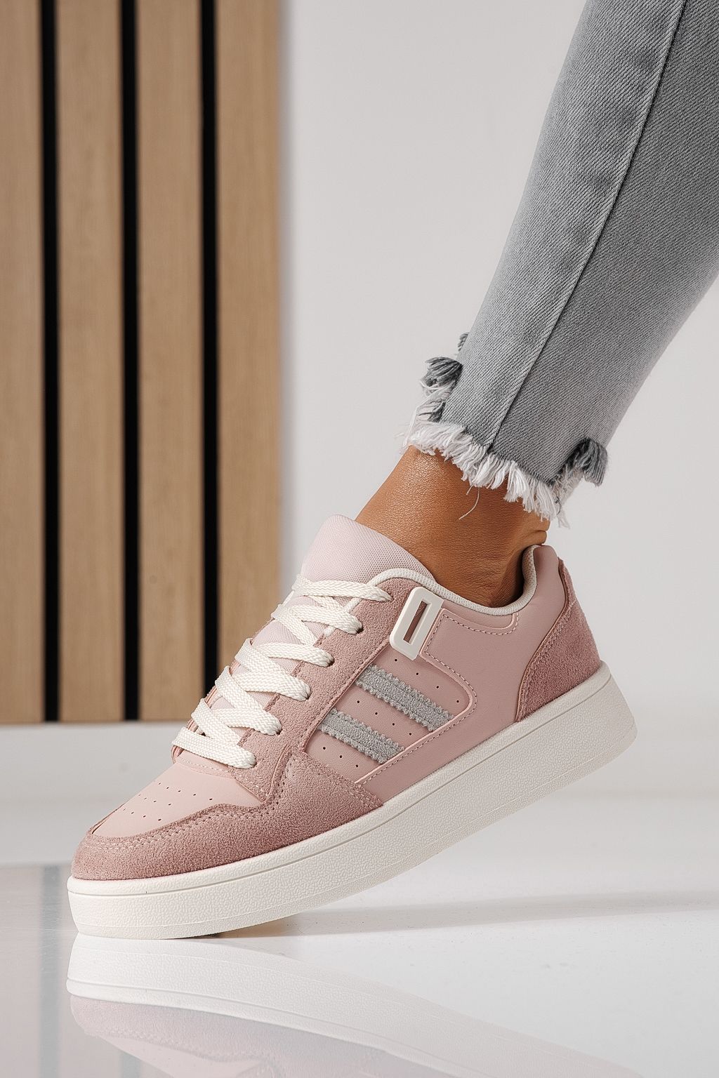 Adidasi dama roz din piele ecologica Iris #24189