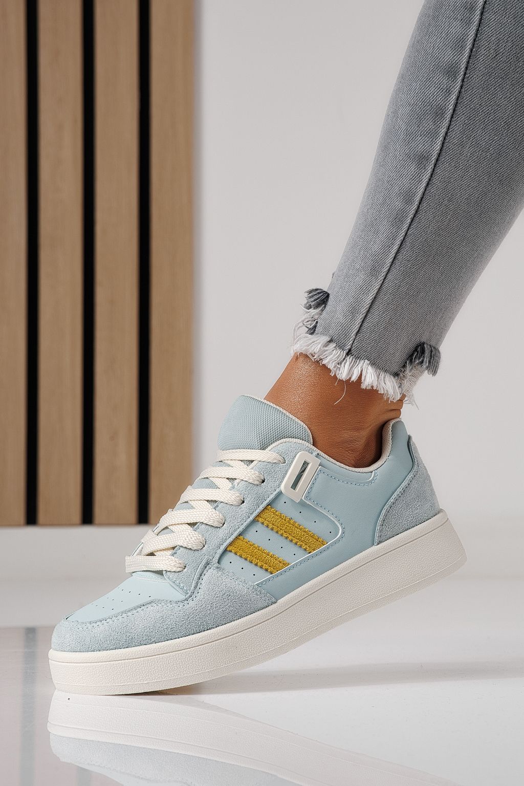 Adidasi dama albastri din piele ecologica Iris #24193