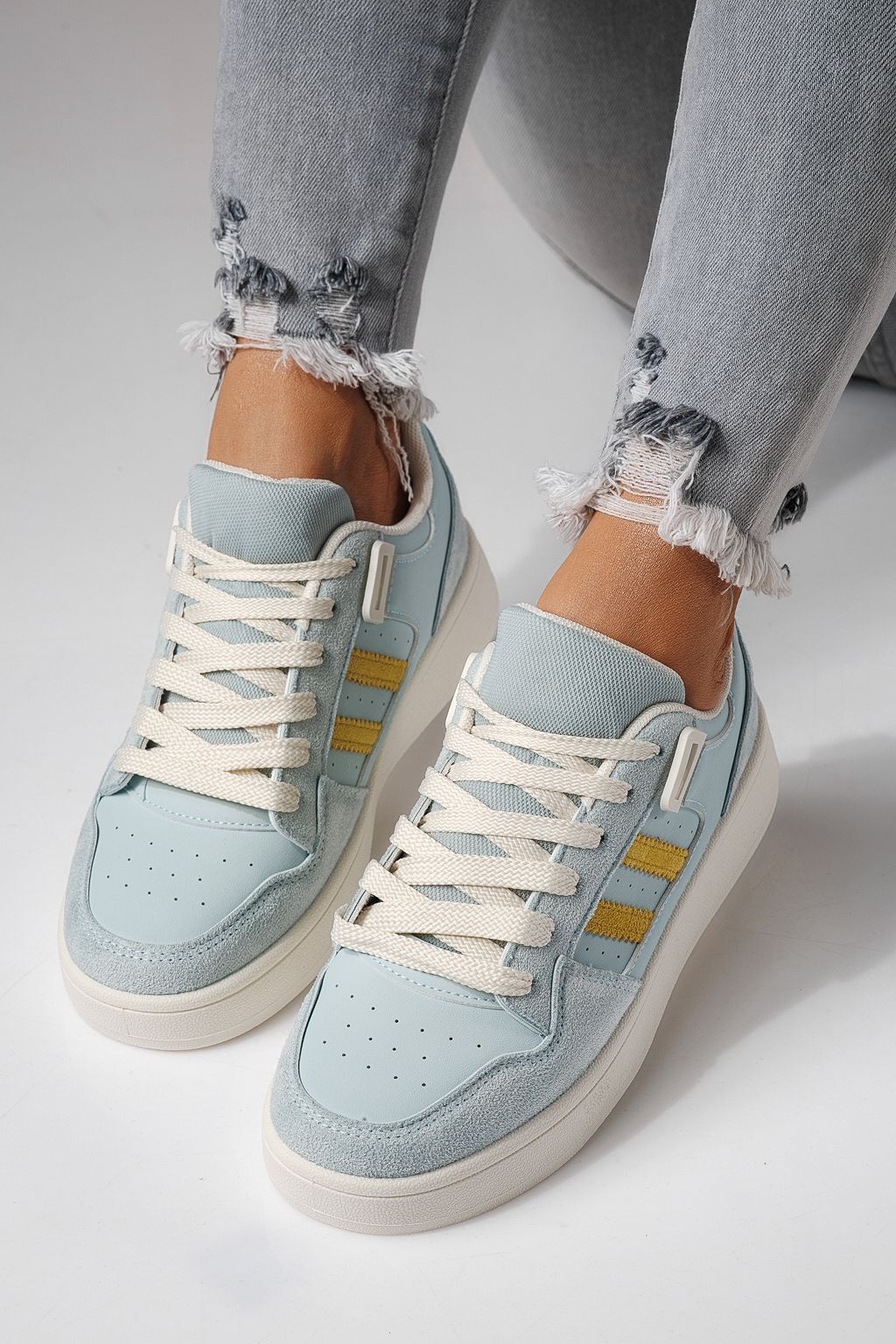 Adidasi dama albastri din piele ecologica Iris #24193