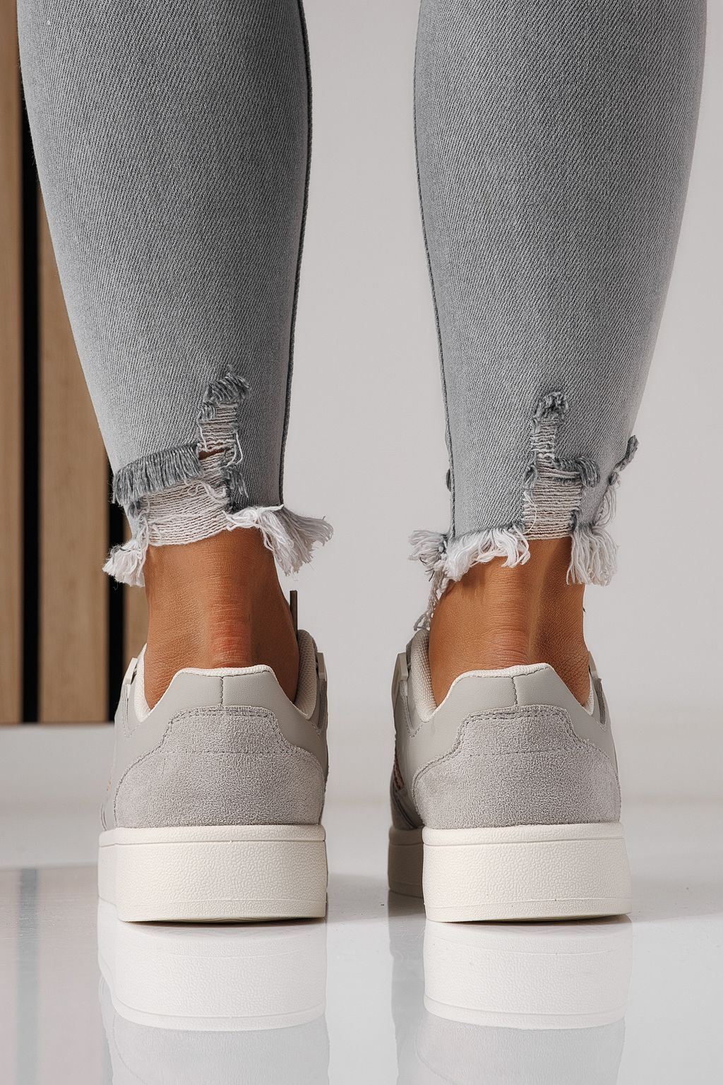 Adidasi dama gri din piele ecologica Iris #24195