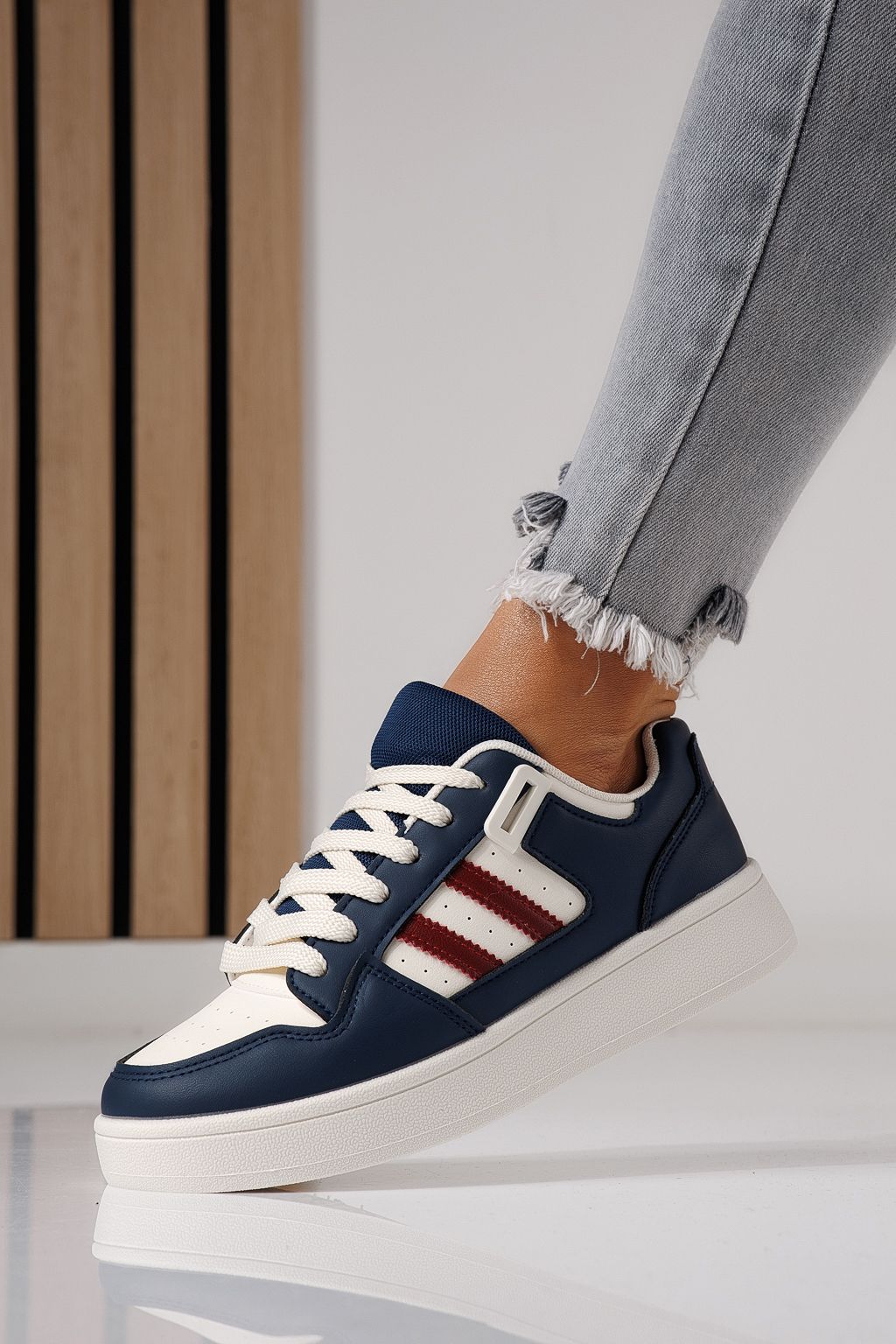 Adidasi dama albastri din piele ecologica Iris #24194