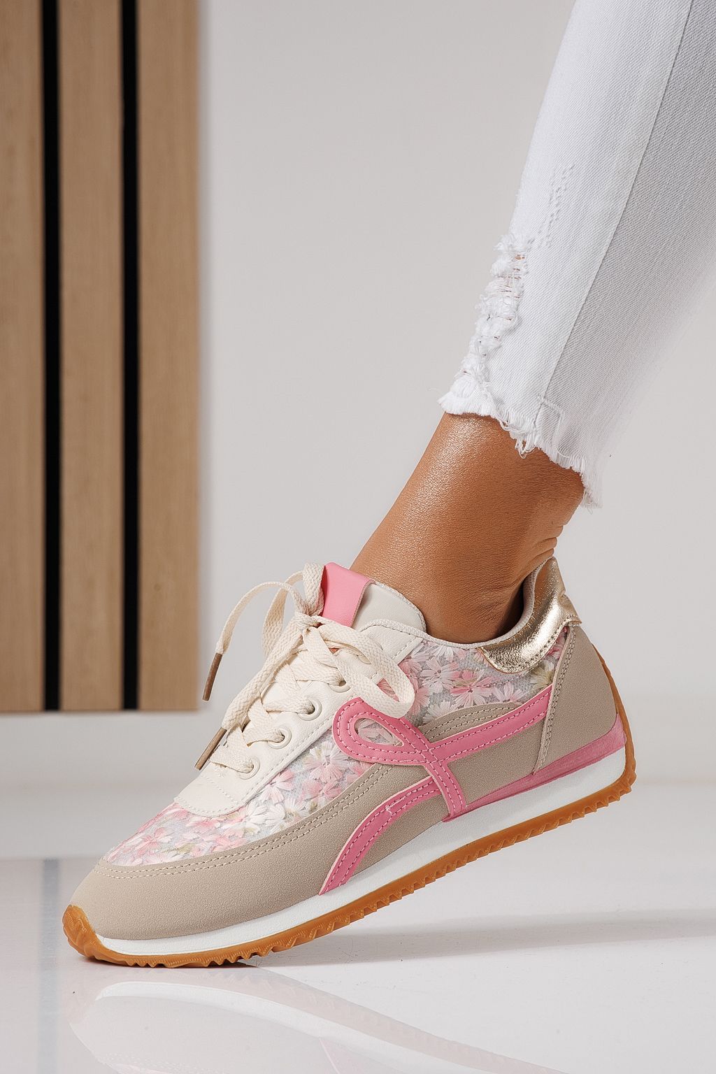 Adidasi dama roz din piele ecologica Jesica #24123