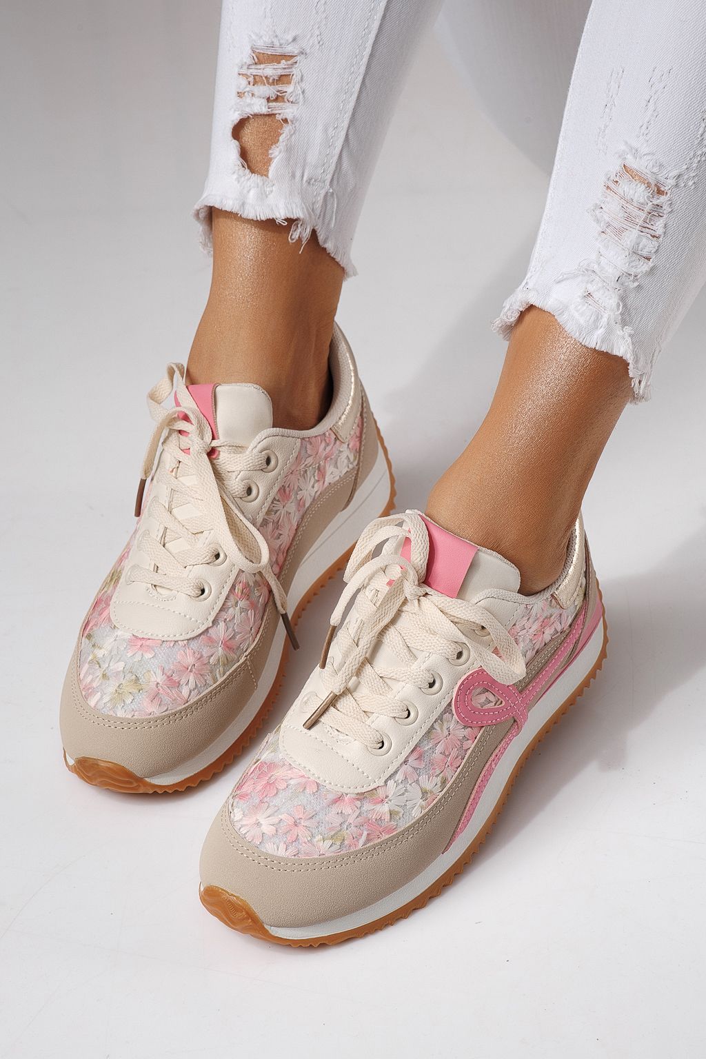 Adidasi dama roz din piele ecologica Jesica #24123