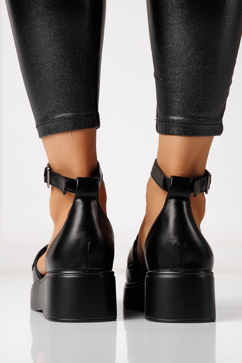 Pantofi casual dama negri din piele ecologica Evelina #24095