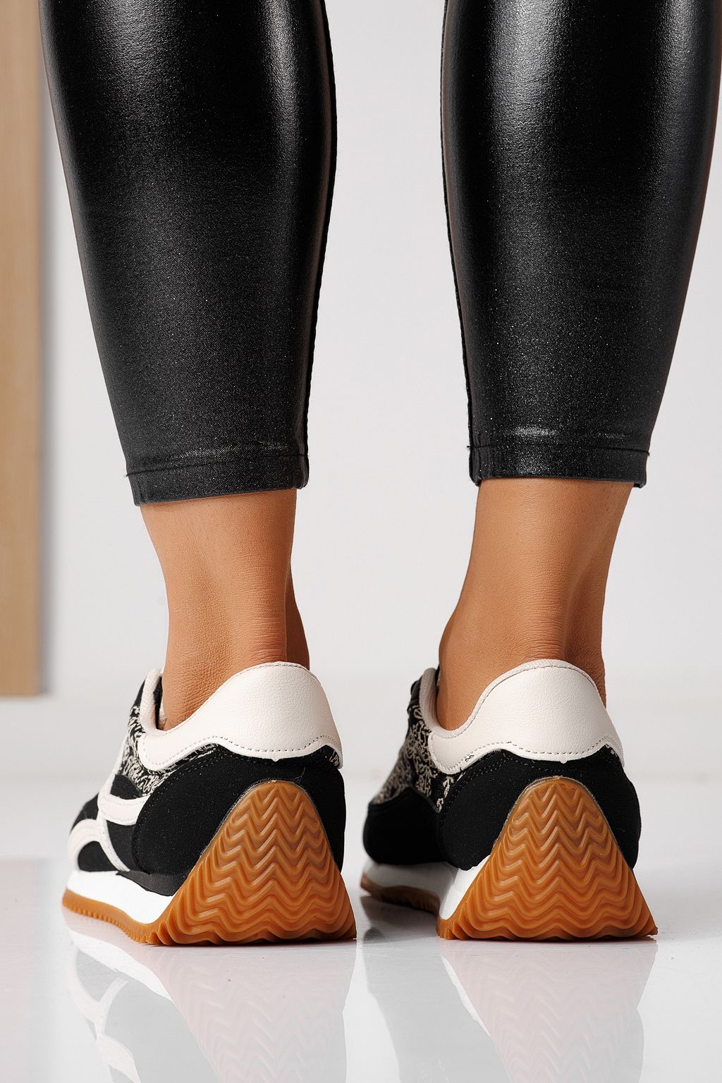 Adidasi dama negri din piele ecologica Jesica #24125