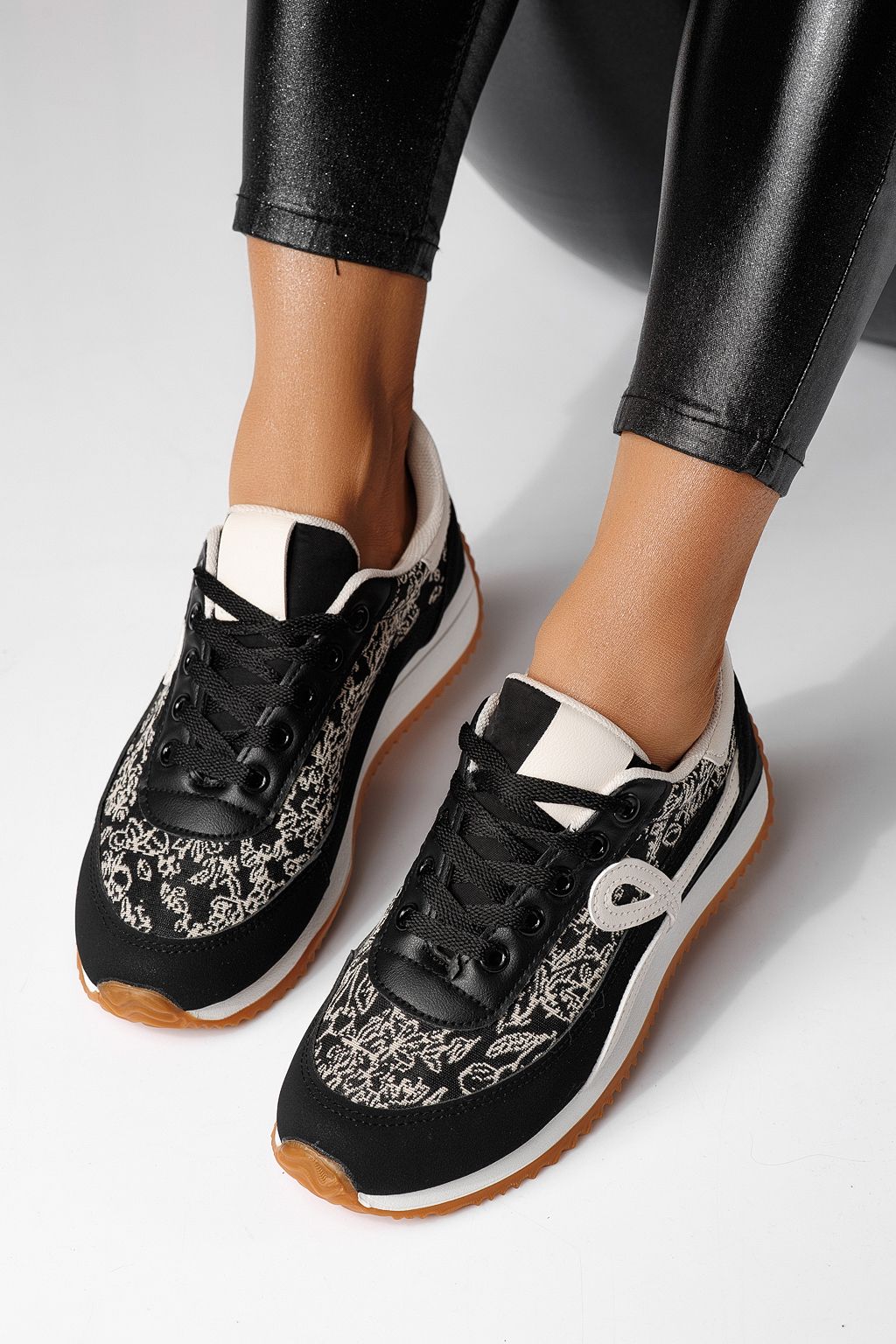 Adidasi dama negri din piele ecologica Jesica #24125