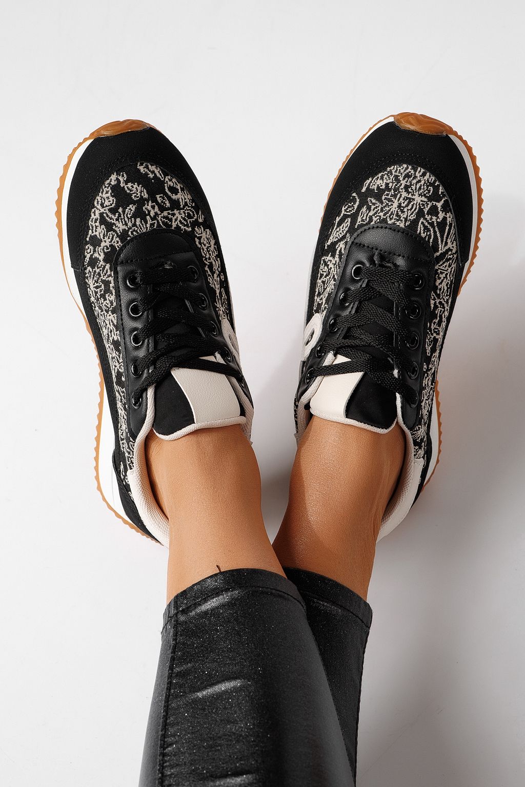 Adidasi dama negri din piele ecologica Jesica #24125