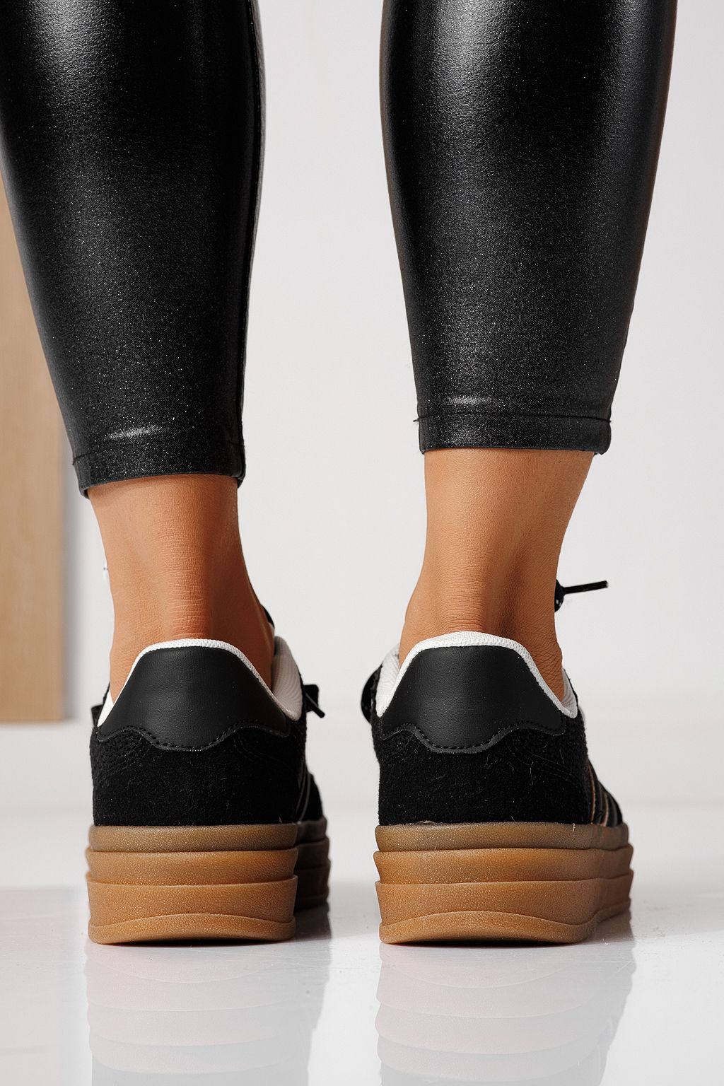 Adidasi dama negri din piele ecologica intoarsa Karina #24136