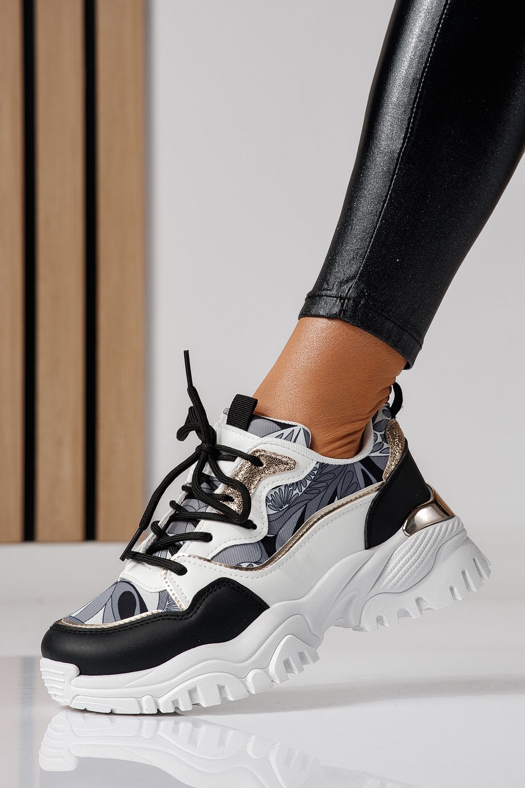 Adidasi dama negri din piele ecologica Jasmine #24133