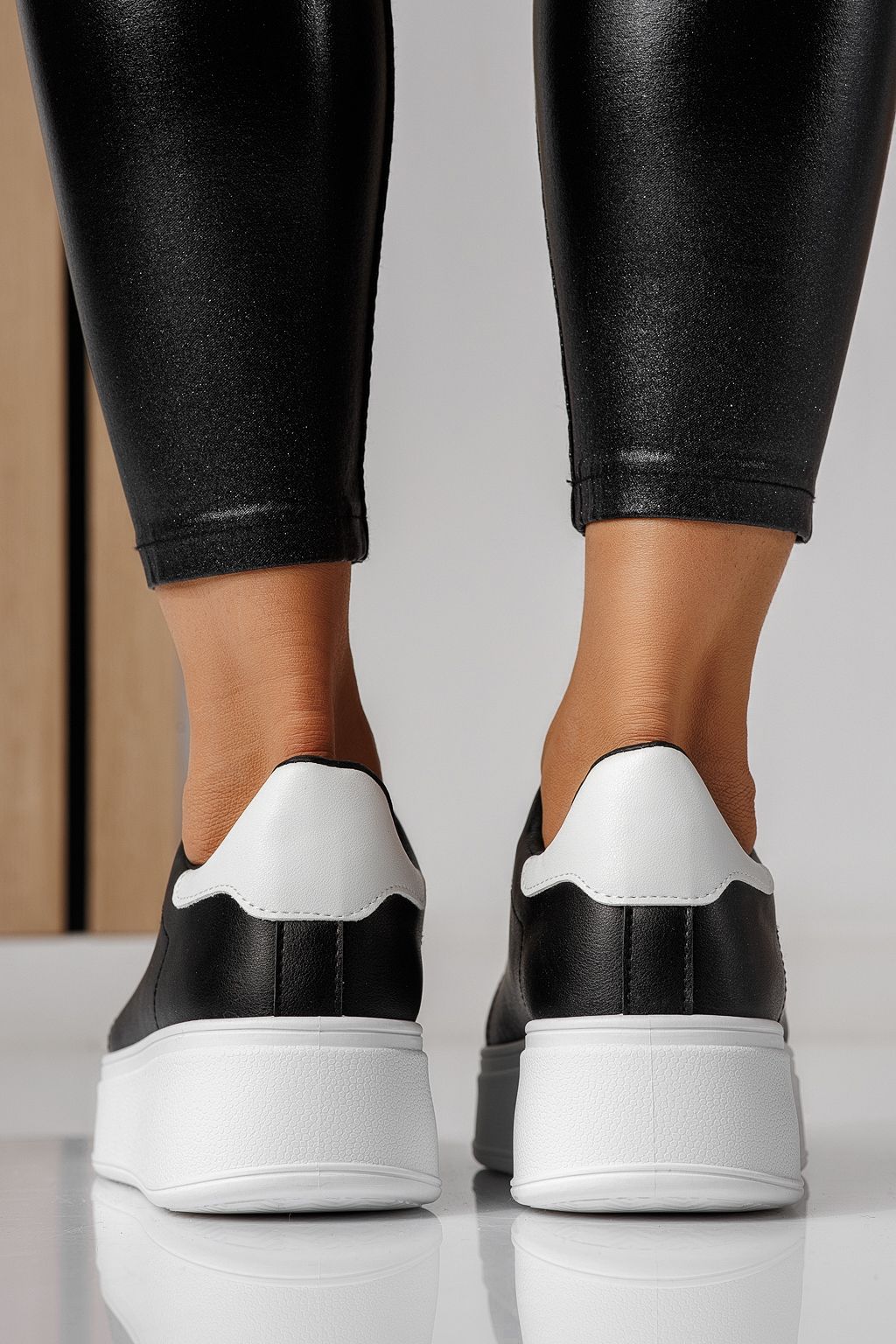 Adidasi dama negri din piele ecologica Celin #24064