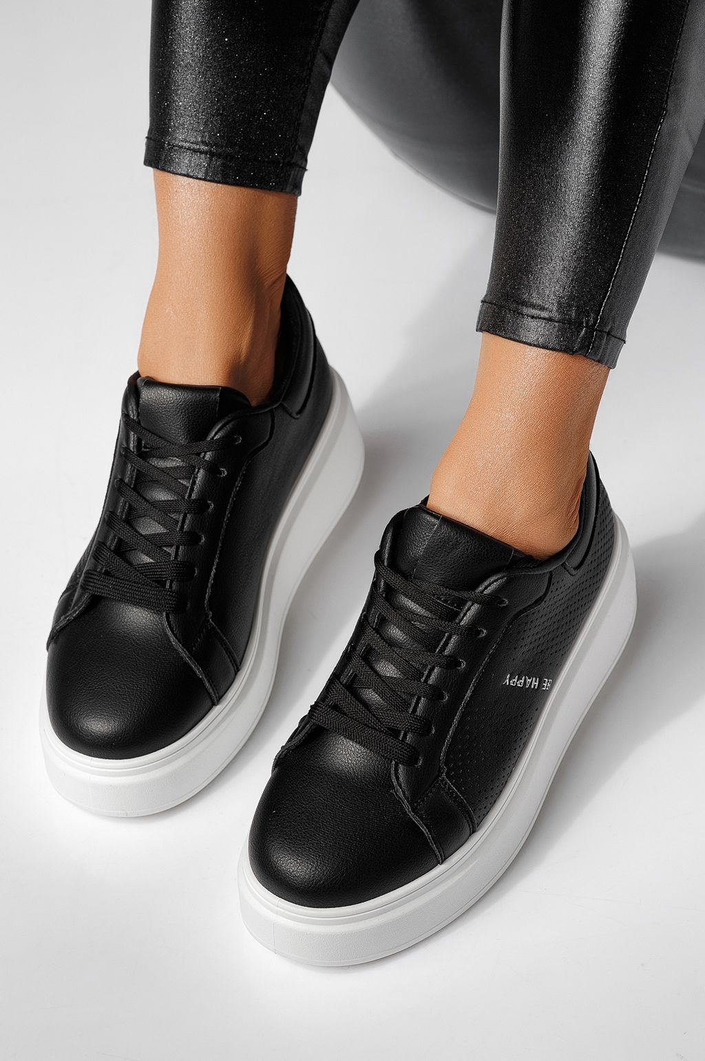 Adidasi dama negri din piele ecologica Ada #24000