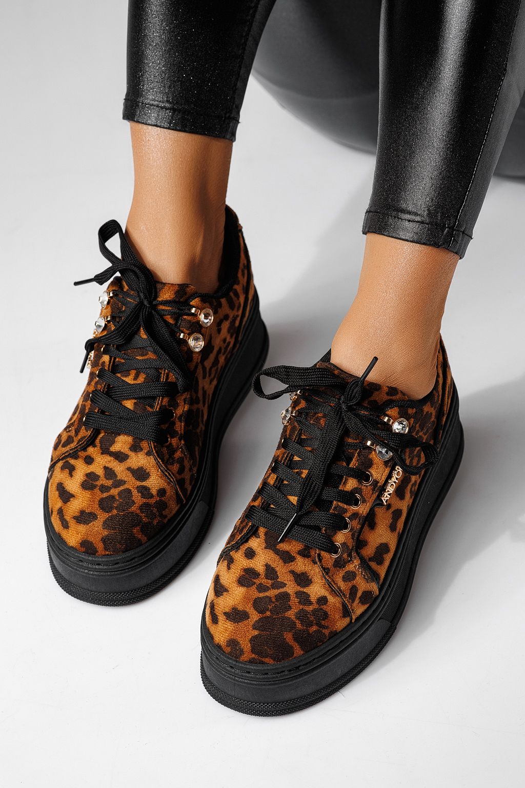 Adidasi dama leopard din piele ecologica intoarsa Crina #24071