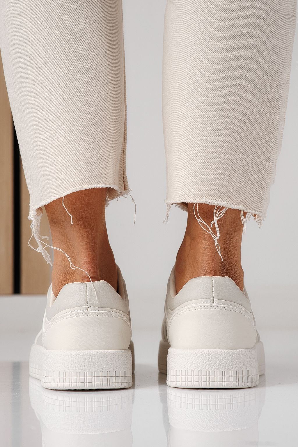 Adidasi dama bej din piele ecologica Oana #24173