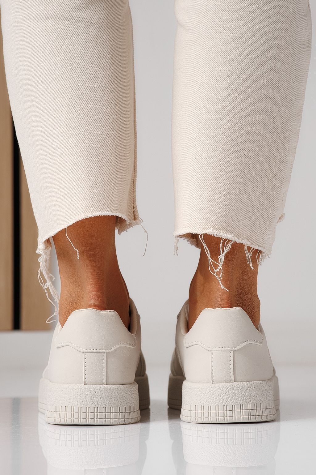 Adidasi dama bej din piele ecologica Olivia #24167