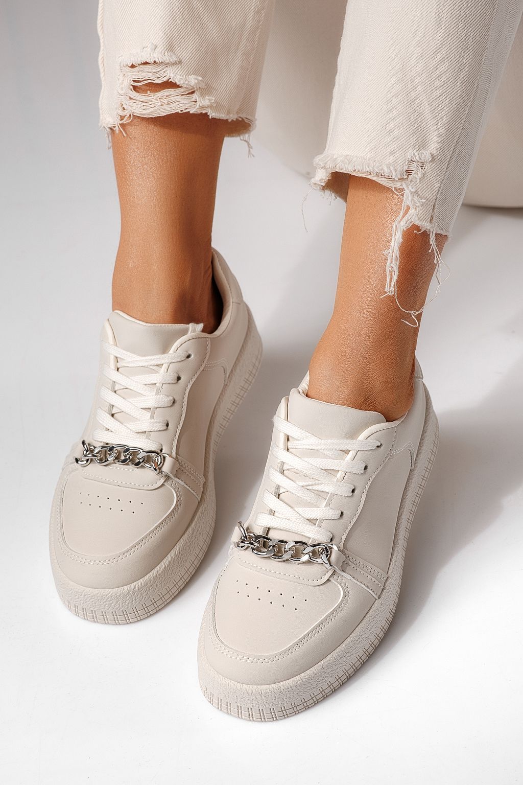 Adidasi dama bej din piele ecologica Olivia #24167