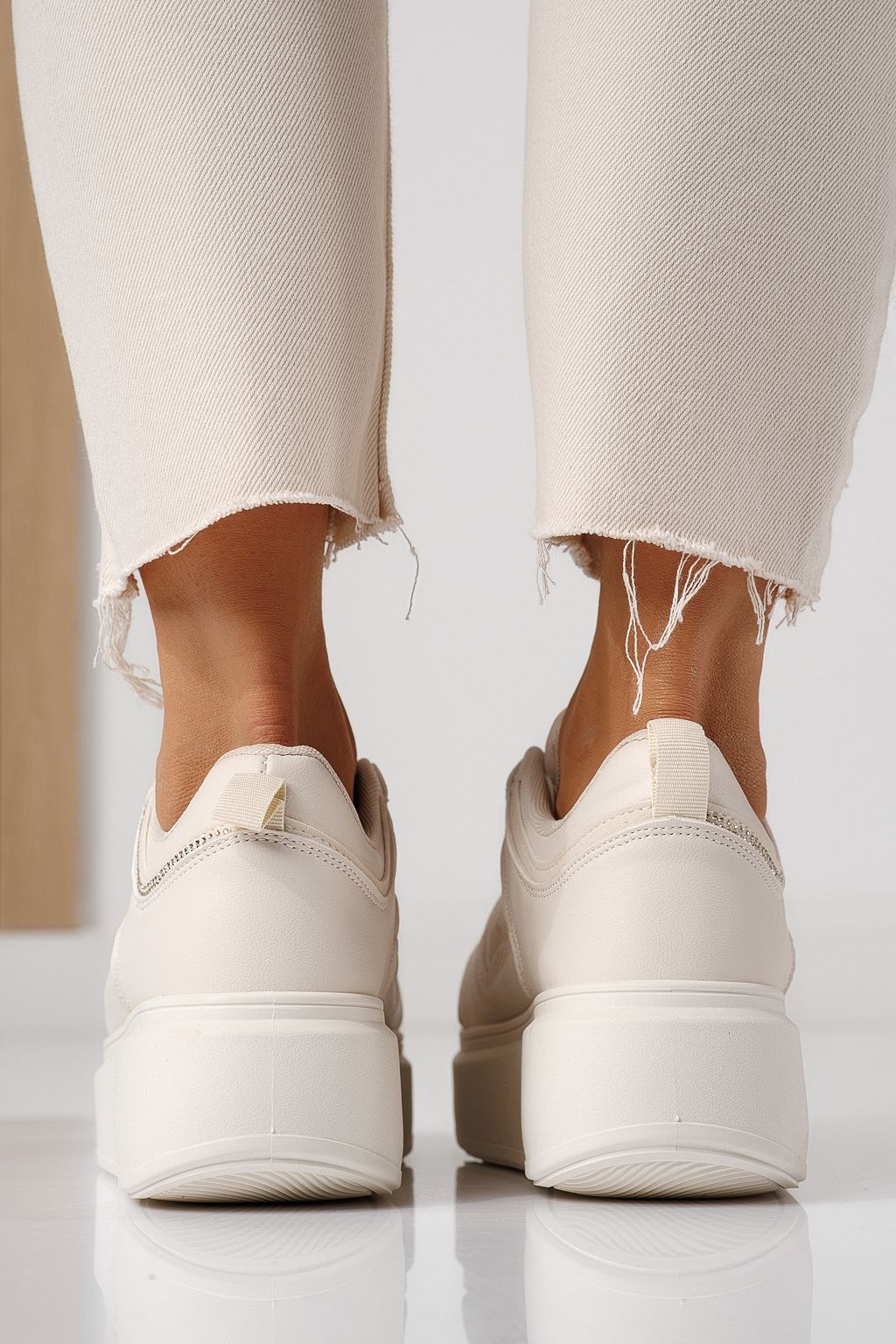 Adidasi dama bej din piele ecologica Delia #24081