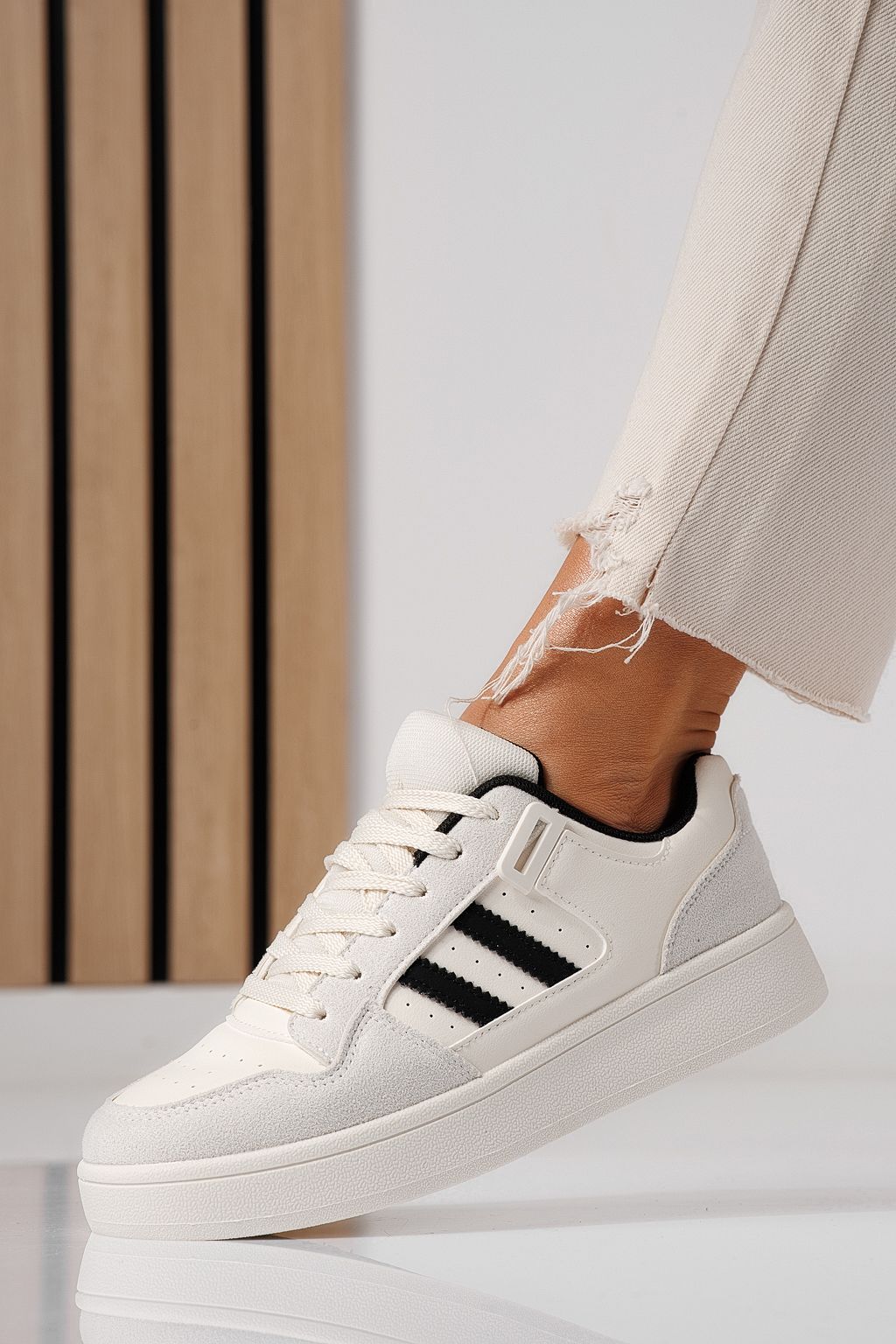 Adidasi dama bej din piele ecologica Iris #24190