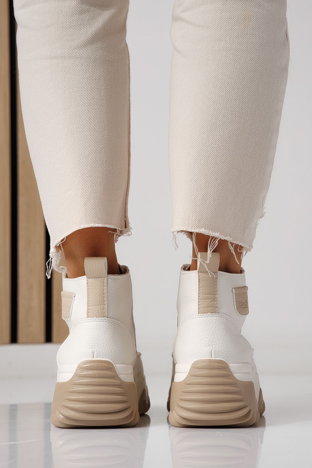 Adidasi dama khaki din piele ecologica Lea #24152