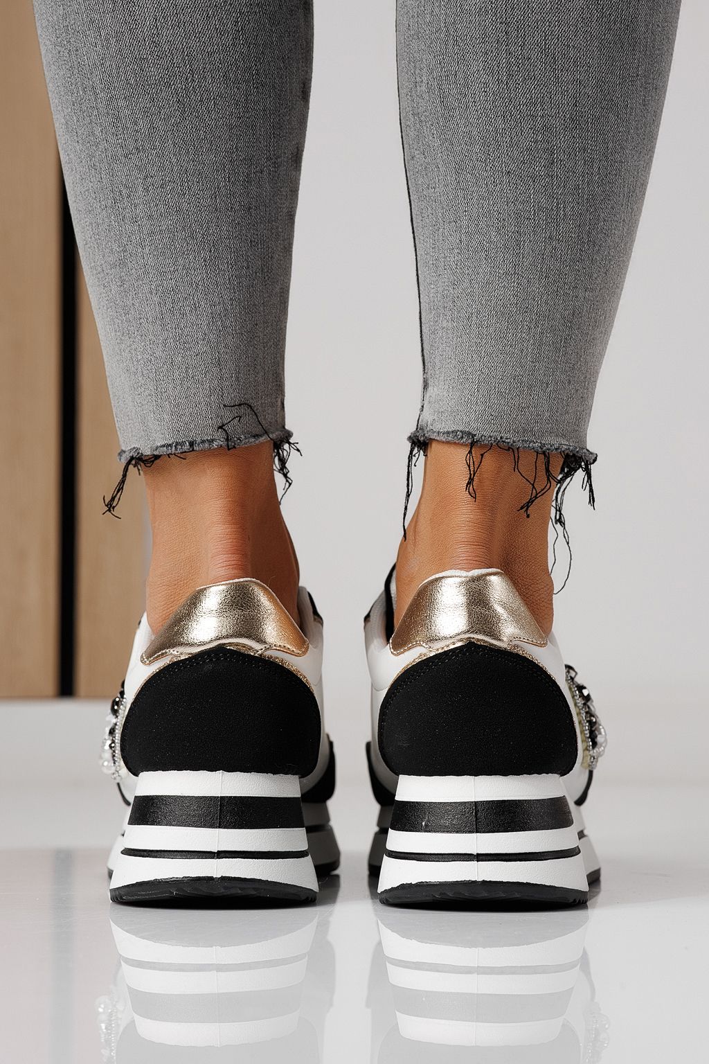 Adidasi dama negri din piele ecologica Kayla #24142