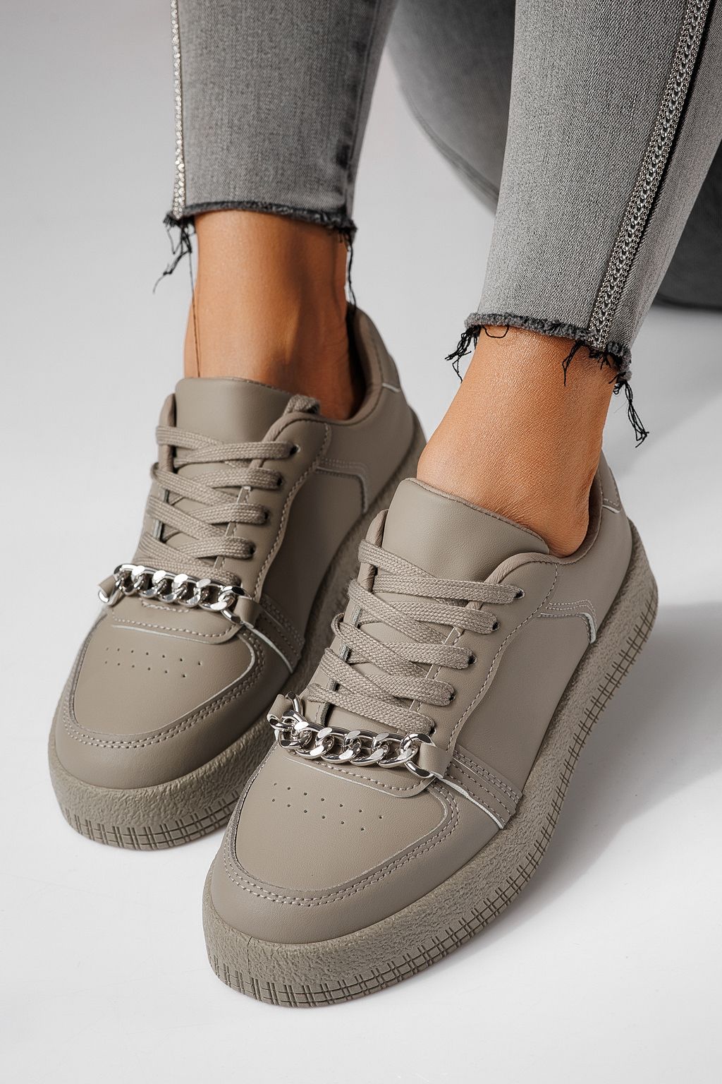 Adidasi dama gri din piele ecologica Olivia #24168