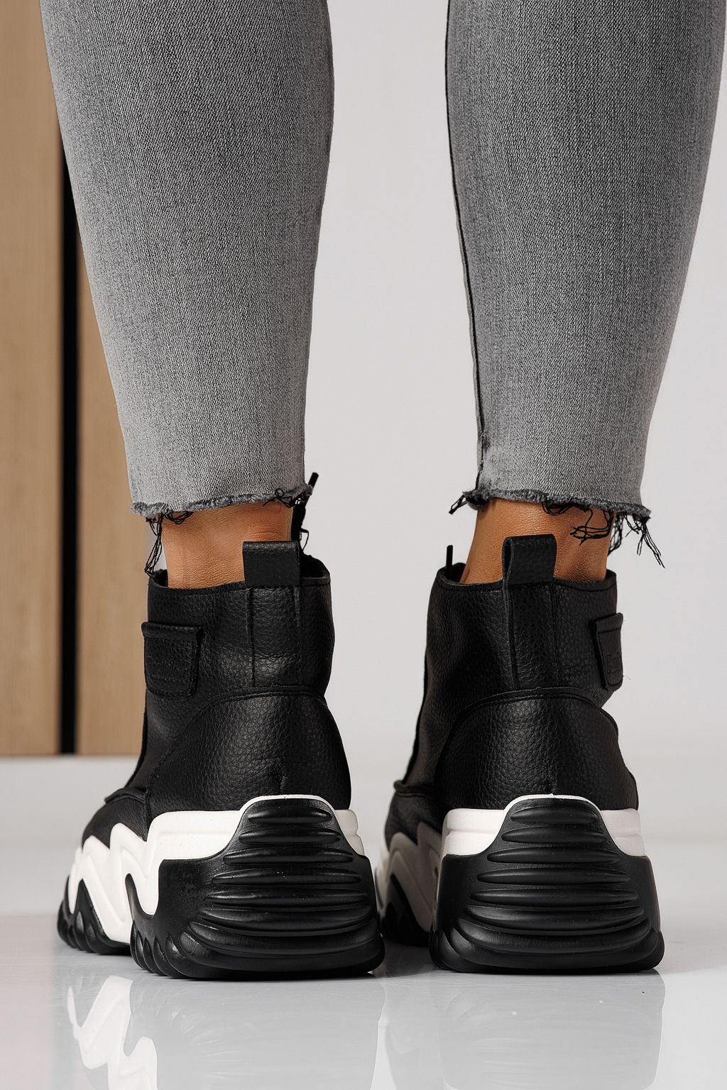 Adidasi dama negri din piele ecologica Lea #24151