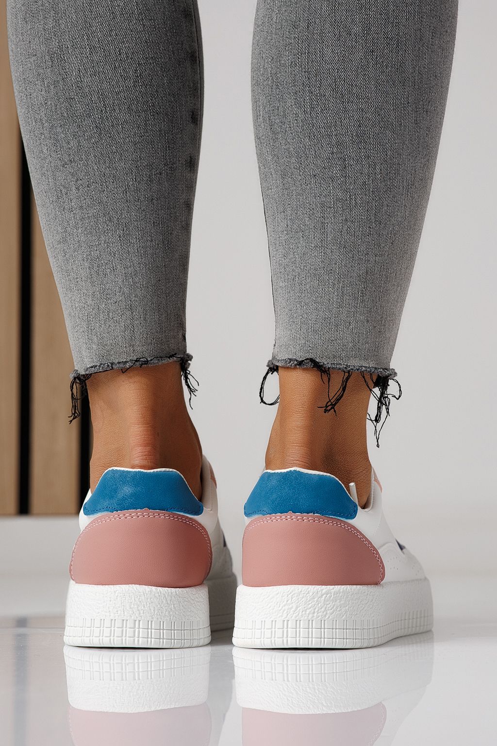 Adidasi dama albi din piele ecologica Nadia #24161