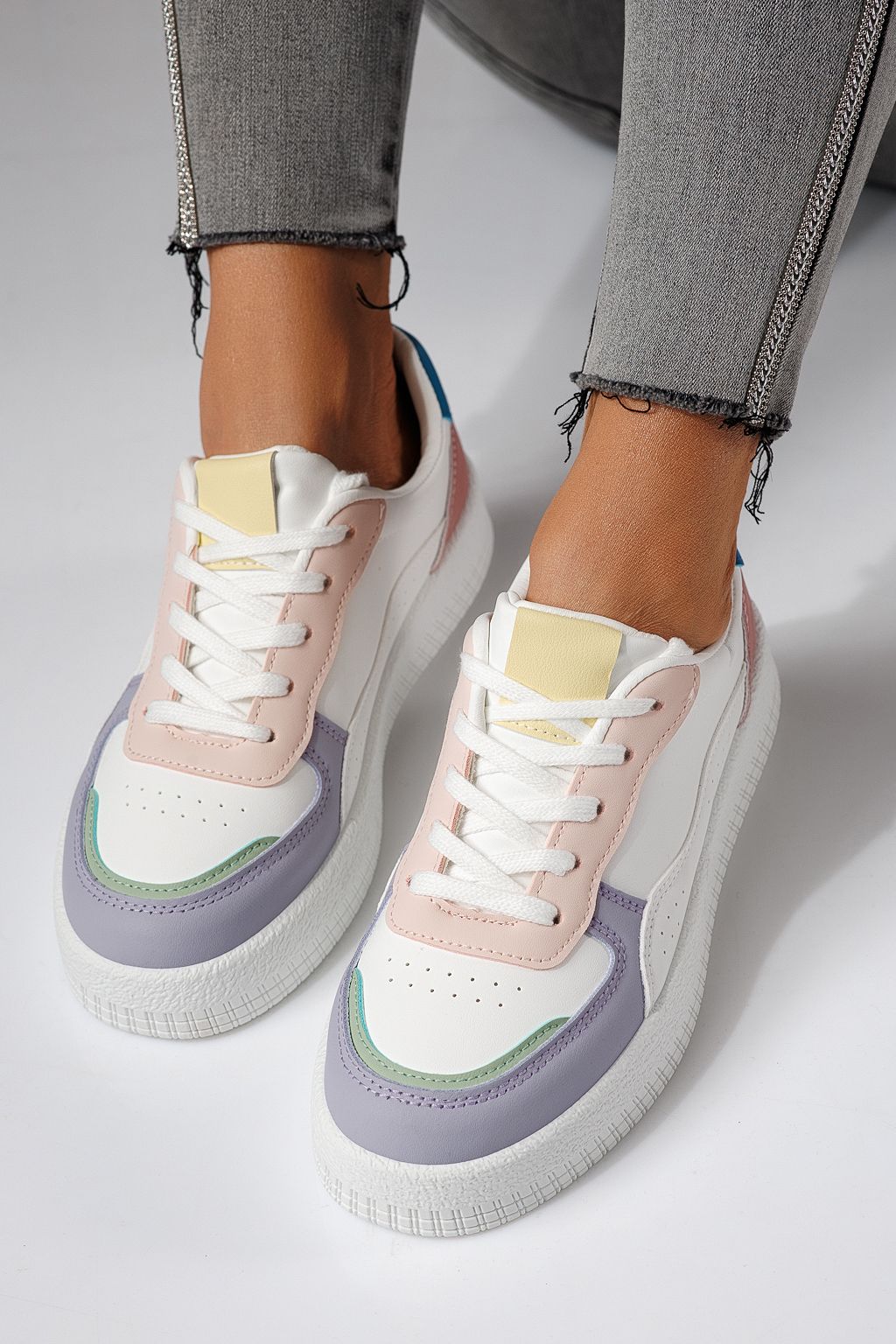 Adidasi dama albi din piele ecologica Nadia #24161