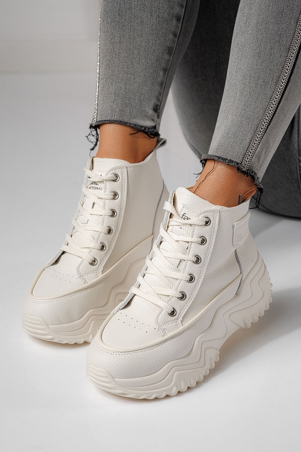 Adidasi dama bej din piele ecologica Lea #24150