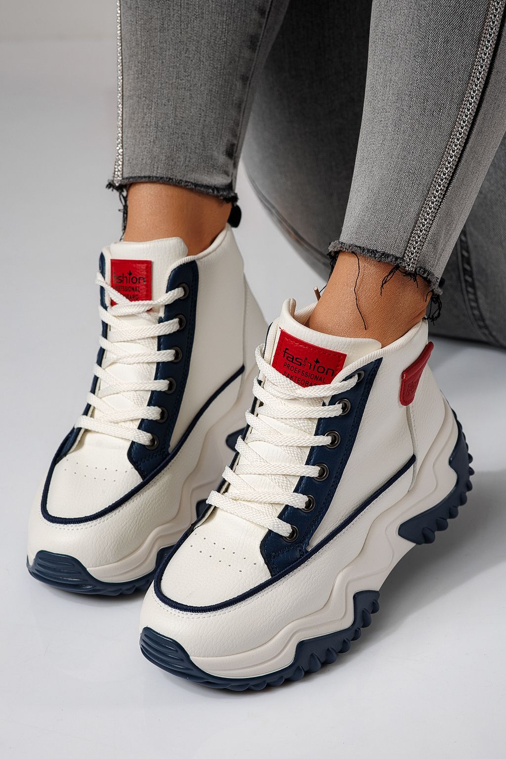 Adidasi dama albastri din piele ecologica Lea #24153