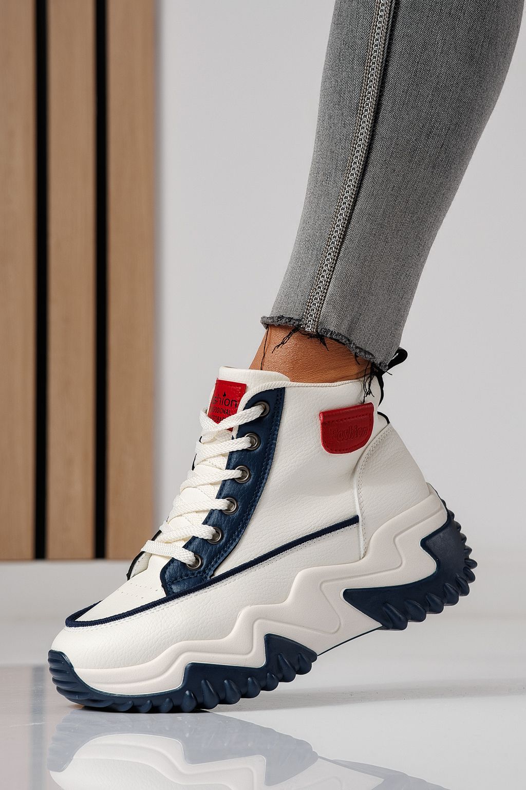 Adidasi dama albastri din piele ecologica Lea #24153